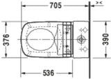 DURAVIT DuraStyle Stand-WC Kombi 705 mm Tiefspüler weiß für Dusch-WC Sitz