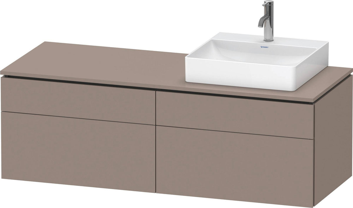 DURAVIT L-Cube Waschtischunterbau 1420 mm Taupe supermatt mit Tip-on und Soft-Close