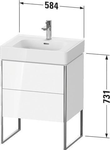 Duravit Waschtischunterbau XSquare 584x731x470 mm Ta s-matt o ES – 2 Auszüge & Fußgestell