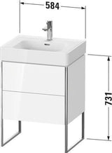 Duravit Waschtischunterbau XSquare 584x731x470 mm Ta s-matt o ES – 2 Auszüge & Fußgestell