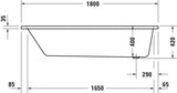 Duravit No.1 Badewanne 1500x700 mm Einbauversion mit 1 Rückenschräge in Weiß