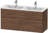 Duravit D-Neo Waschtischunterbau 1280 mm betongrau matt – wandhängend, 1 Auszug, Bronze Griff