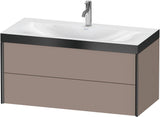 DURAVIT XViu Waschtischunterbauset 1000 mm c-bonded, 2 Schubkästen, schwarz matt