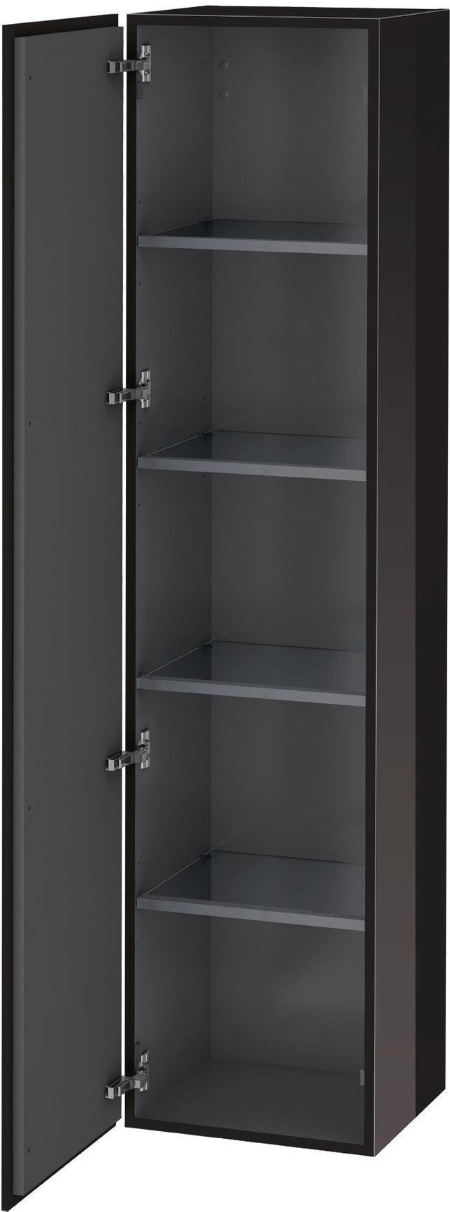 DURAVIT Hochschrank L-Cube 400 mm schwarz hochglanz, 1 Tür links, wandhängend