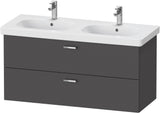Duravit XBase Waschtischunterbau wandhängend 600 mm, 2 Schubladen, weiß matt – Soft-Close