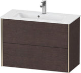 DURAVIT XViu Waschtischunterbau wandhängend 810 mm, 2 Schubladen, champagner matt/weiß matt