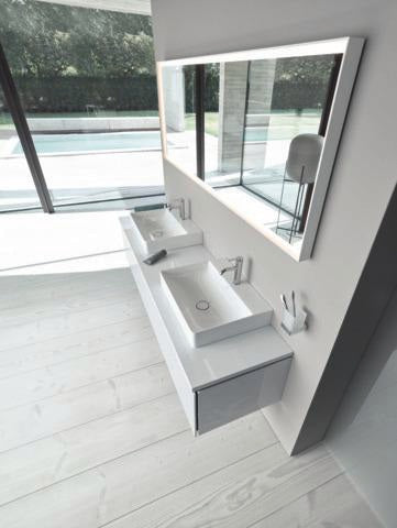 Duravit L-Cube Konsole variabel – 2 Ausschnitte, 550 mm Tiefe, Weiß Matt
