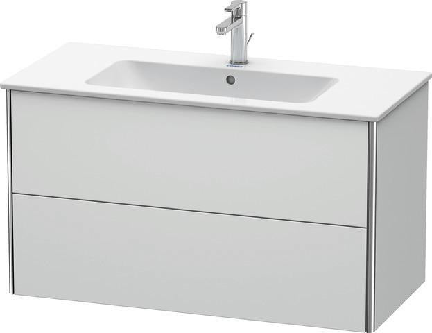 Duravit XSQUARE Waschtischunterbau 1010 mm s-matt mit 2 Schubkästen und Ahorn Innenausstattung