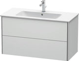 Duravit XSQUARE Waschtischunterbau 1010 mm s-matt mit 2 Schubkästen und Ahorn Innenausstattung
