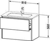 Duravit XSQUARE Waschtischunterbau 810 mm, 2 Schubkästen, s-matt, Eiche Ahorn, für ME by Starck