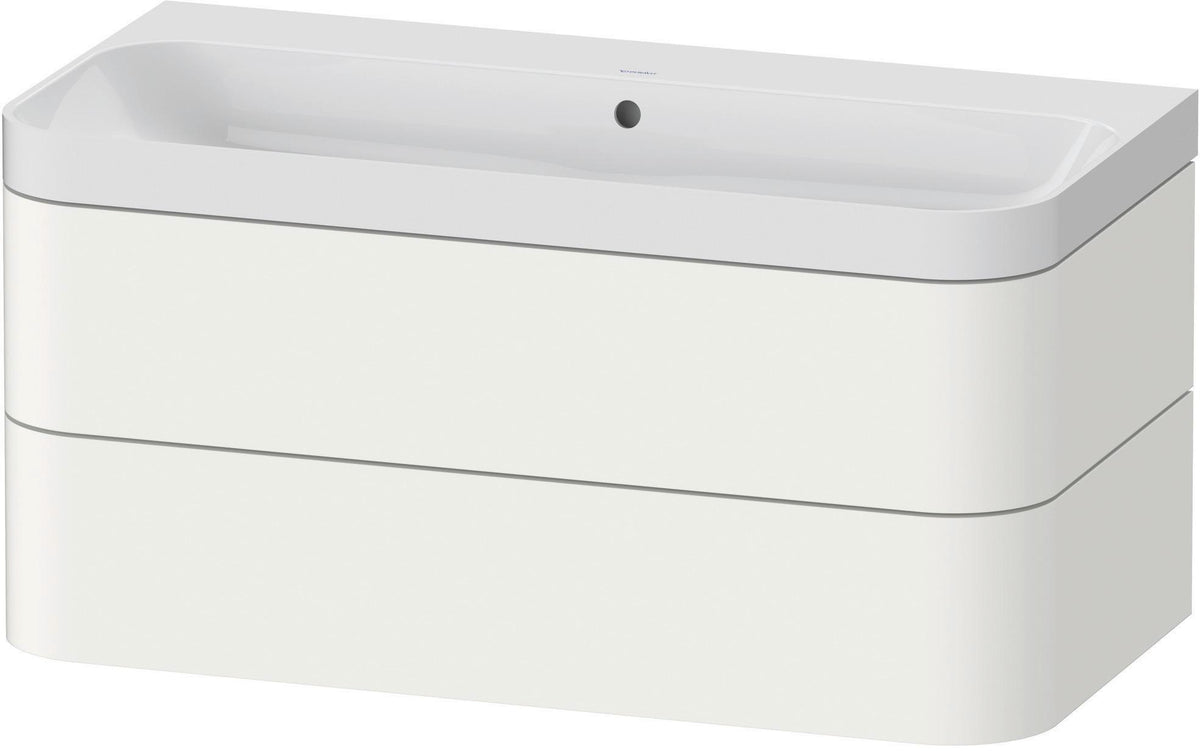 DURAVIT Happy D.2 c-shaped Waschtischset 975 mm wandhängend mit Tip-on und Soft-Close