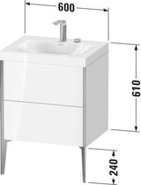 DURAVIT XViu c-bonded Waschtischunterbauset 600 mm mit Push-Open und Soft-Close