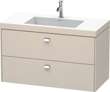 DURAVIT Brioso c-bonded Waschtischset 1000 mm mit Vero Air Waschtisch, 2 Schubkästen, Betongrau Matt