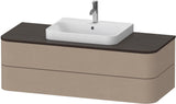 DURAVIT Happy D.2+ Konsolenwaschtischunterbau 1300 mm taupe supermatt mit Tip-On Technik und LED-Innenbeleuchtung