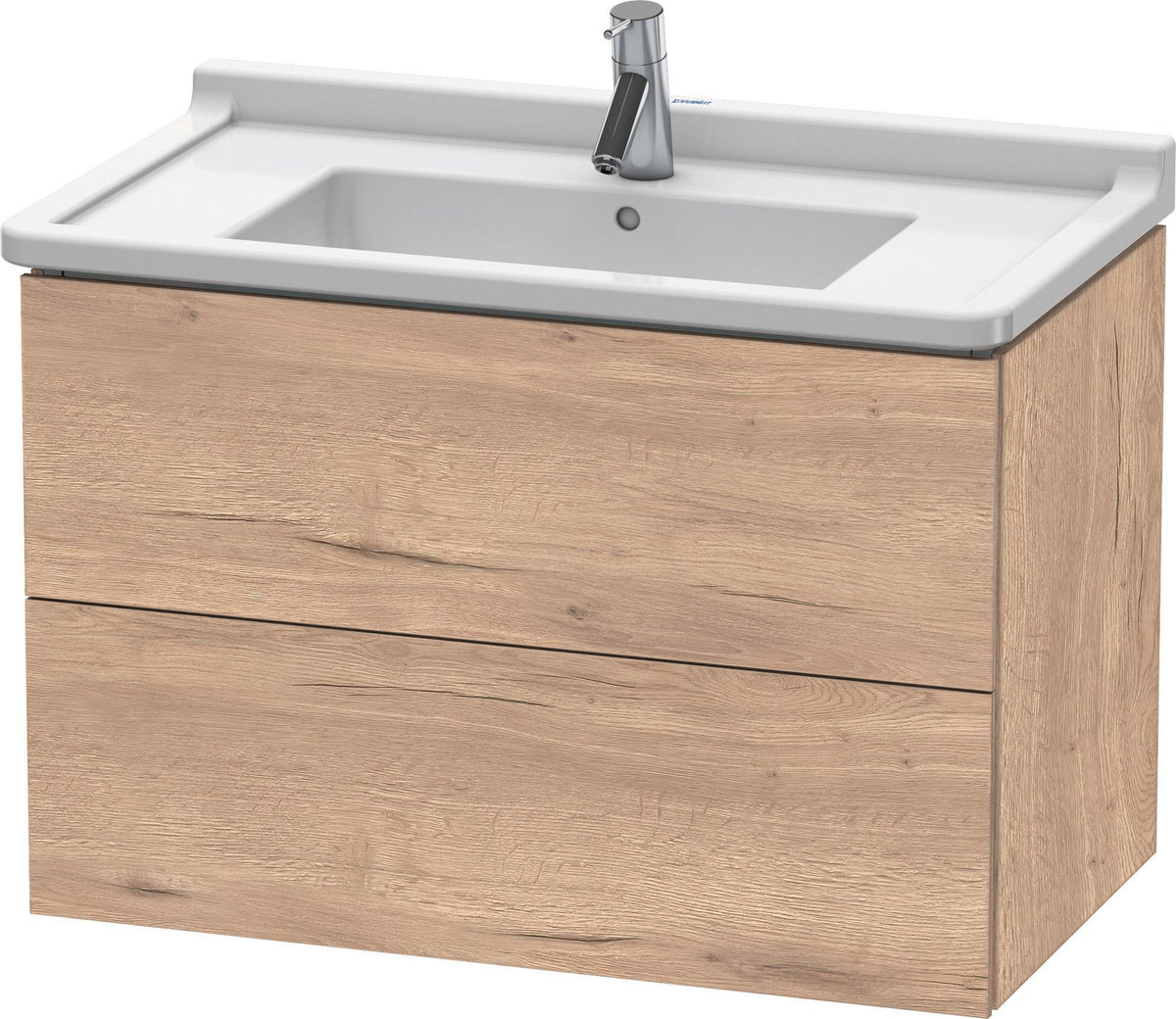 DURAVIT L-Cube Waschtischunterbau 820 mm taupe matt mit 2 Schubkästen und Tip-On-Technik