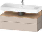 Duravit Qatego Waschtischunterbau 1190 mm – Weiß Matt mit Eiche Schwarz Nische, 1 Auszug, LED