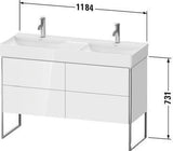 Duravit Waschtischunterbau XSquare 731x1184x460 mm, 4 Auszüge, weiß matt, für DuraSquare