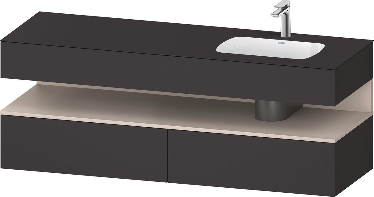 DURAVIT Qatego Einbauwaschtisch mit Konsolenwaschtischunterbau 1600 mm Weiß Matt
