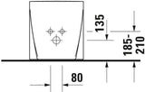 DURAVIT Stand-Bidet Starck 2 570 mm mit Überlauf & Hahnlochbank, weiß
