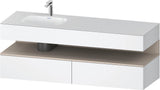 DURAVIT Qatego Studio F. A. Porsche Einbauwaschtisch mit Konsolenwaschtischunterbau 1600 mm Weiß Matt
