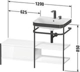 Duravit Waschtischset Happy D.2 Plus 1200x490mm ein Hahnloch taupe supermatt