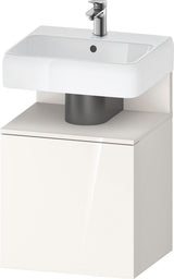 DURAVIT Qatego Waschtischunterbau 490 mm wandhängend, 1 Tür links, Weiß Matt mit Eiche Schwarz Nische