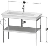 DURAVIT White Tulip Metallkonsole 984 mm von Philippe Starck – Höhenverstellbar, Weiß Seidenmatt