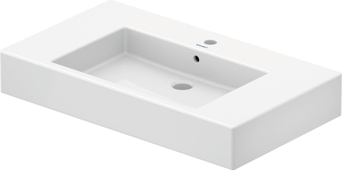 DURAVIT Vero Möbelwaschtisch 850 mm weiß WonderGliss mit Überlauf und Hahnlochbank