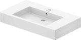DURAVIT Vero Möbelwaschtisch 850 mm weiß WonderGliss mit Überlauf und Hahnlochbank