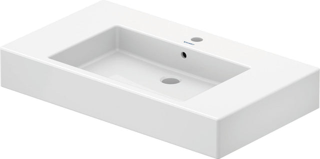 DURAVIT Vero Möbelwaschtisch 850 mm weiß WonderGliss mit Überlauf und Hahnlochbank
