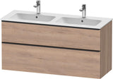 Duravit D-Neo Waschtischunterbau 1280 mm betongrau matt – wandhängend, 1 Auszug, Bronze Griff