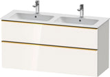 Duravit D-Neo Waschtischunterbau 1280 mm betongrau matt – wandhängend, 1 Auszug, Bronze Griff
