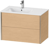Duravit XViu Waschtischunterbau 810 mm wandhängend mit 2 Schubkästen, weiß matt, für Waschtisch links