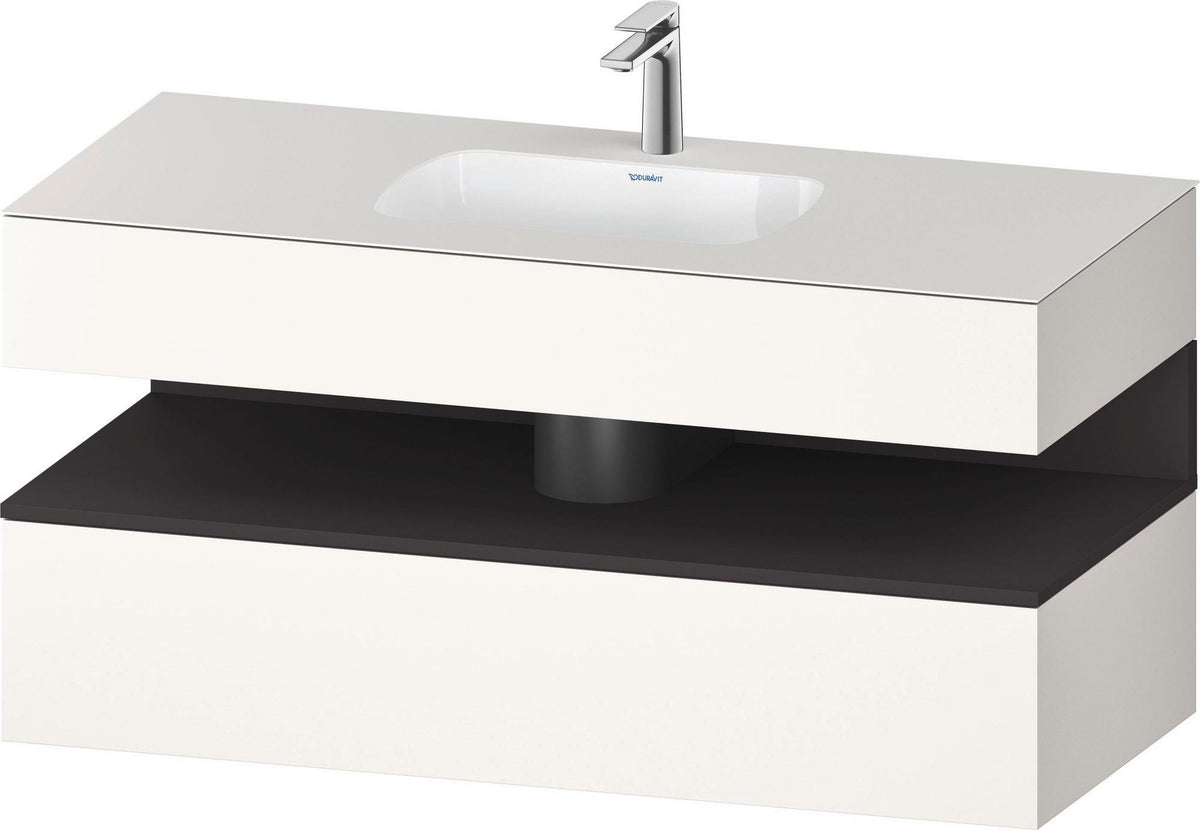 DURAVIT Qatego Studio F. A. Porsche Einbauwaschtisch mit Konsolenwaschtischunterbau 1200 mm Weiß Matt