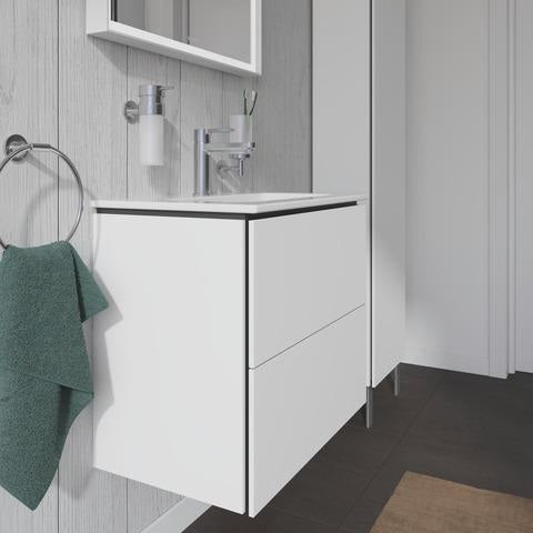 Duravit L-Cube Waschtischunterbau 620 mm Weiß Matt mit 2 Schubkästen und Tip-On Technik