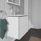 Duravit L-Cube Waschtischunterbau 620 mm Weiß Matt mit 2 Schubkästen und Tip-On Technik
