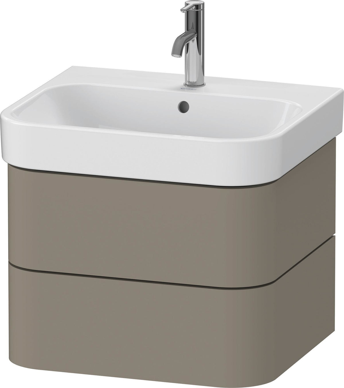 DURAVIT Happy D.2 Waschtischunterbau 575 mm, 2 Schubkästen, Tip-On, Taupe supermatt