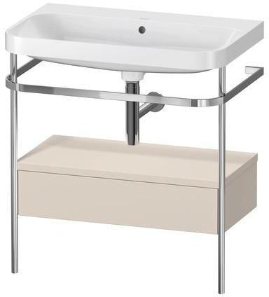 Duravit Waschtischset Happy D.2 Plus 775x490mm Taupe Supermatt – Einrichtungssystem Nussbaum Mitte