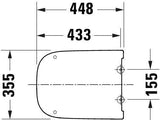 DURAVIT Univavo WC-Sitz eckig tief 448 mm mit Absenkautomatik, abnehmbar, Edelstahl-Scharniere, Weiß