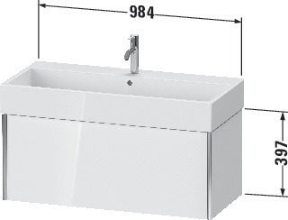 DURAVIT Waschtischunterbau XVIU 984 mm Ahorn Mitte für Vero Air – Wandhängend