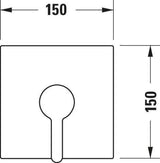 DURAVIT C.1 Einhebel-Brausemischer Unterputz, eckig, Keramikmischsystem, Schwarz Matt