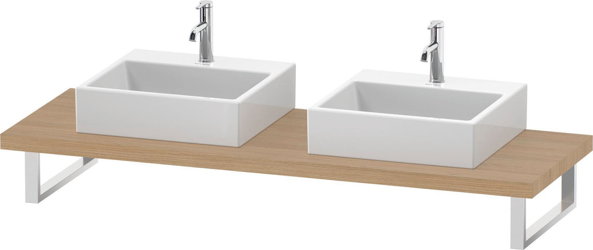 DURAVIT L-Cube Konsole variabel 45 mm weiß matt mit 2 Ausschnitten, 550 mm tief