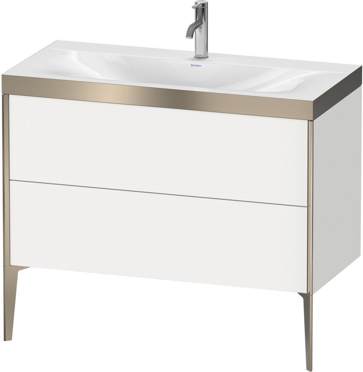 DURAVIT XViu c-bonded Waschtischunterschrank 1000 mm, 2 Auszüge, champagner matt / weiß hochglanz
