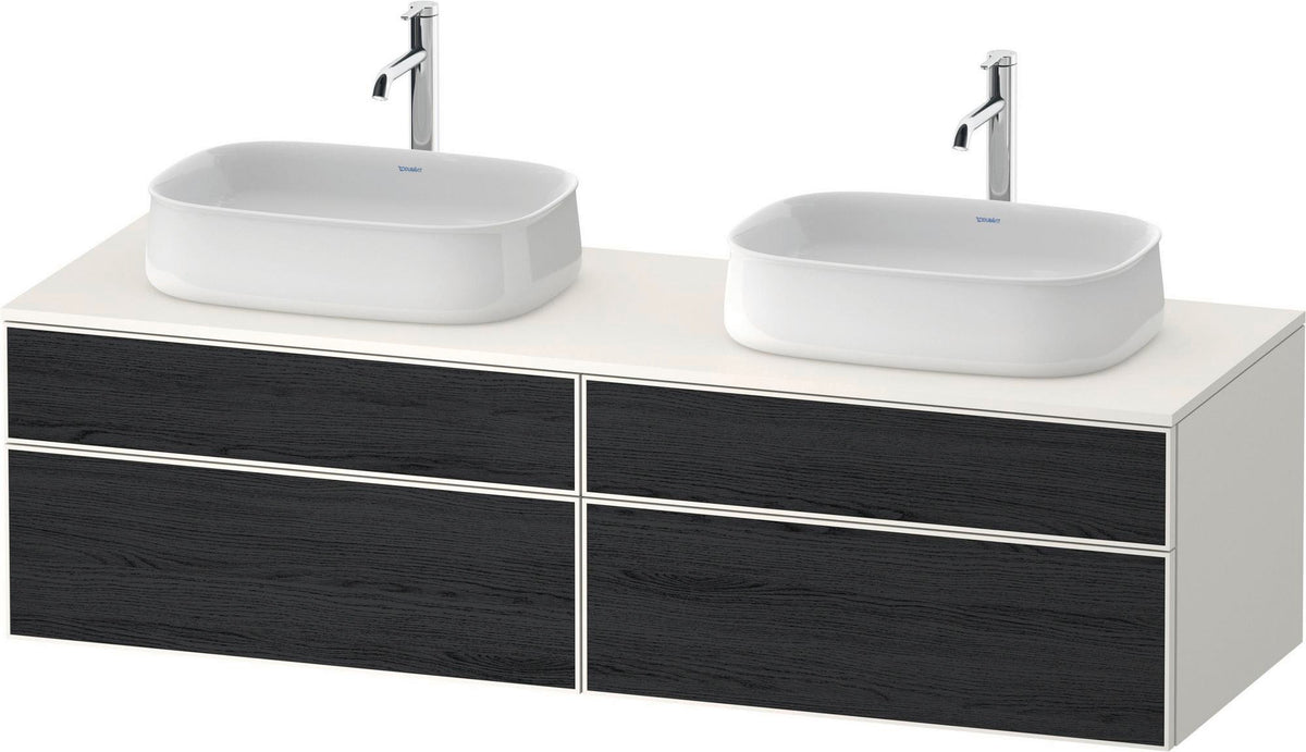 DURAVIT Zencha Konsolen-Waschtischunterbau 1600 mm Eiche Anthrazit mit 2 Auszügen
