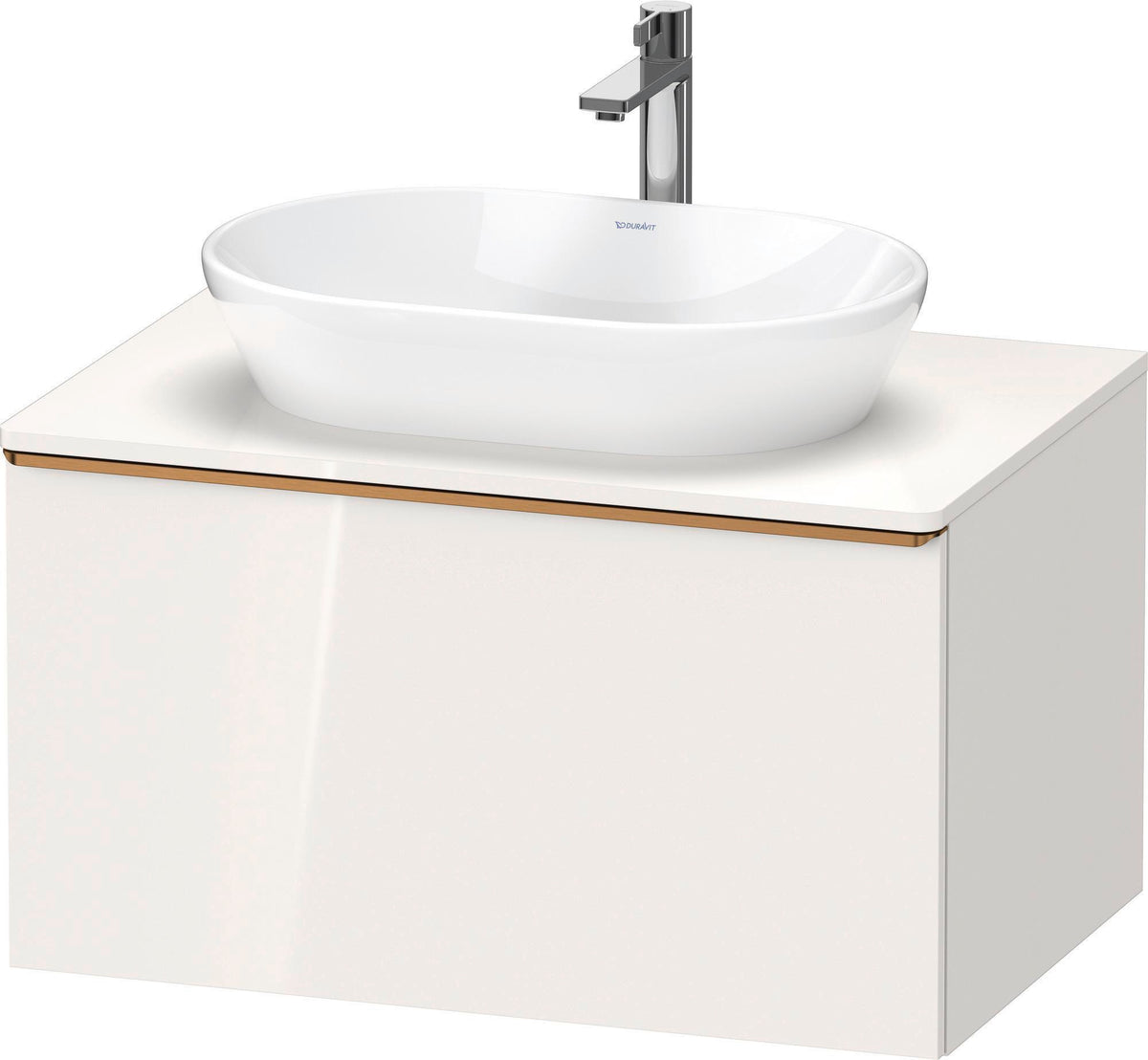 DURAVIT D-Neo Konsolenwaschtischunterbau 800 mm betongrau matt mit Bronze-Griff und Soft-Close-Auszug