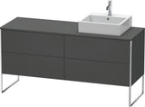 DURAVIT XSquare Waschtischunterbau bodenstehend 1600 mm betongrau matt mit 4 Auszügen
