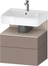 DURAVIT Qatego Waschtischunterbau 590 mm wandhängend, 1 Auszug, weiß Hochglanz, Nische Eiche Schwarz