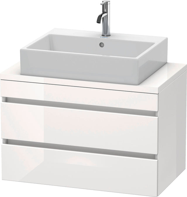 Duravit DuraStyle Konsolenwaschtischunterbau 800 mm Eiche Terra/Weiß Matt – 2 Schubkästen, wandhängend