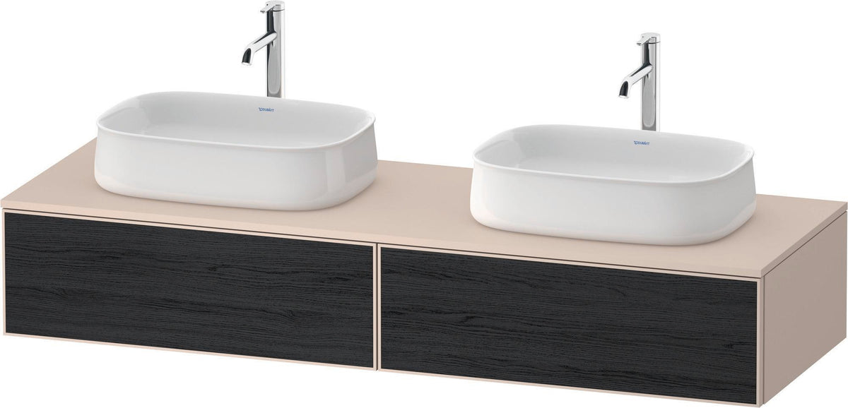 Duravit Zencha Konsolen-Waschtischunterbau 1600 mm Eiche Anthrazit mit 2 Auszügen