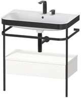 Duravit Waschtischset Happy D.2 Plus 775x490mm ein Hahnloch taupe supermatt